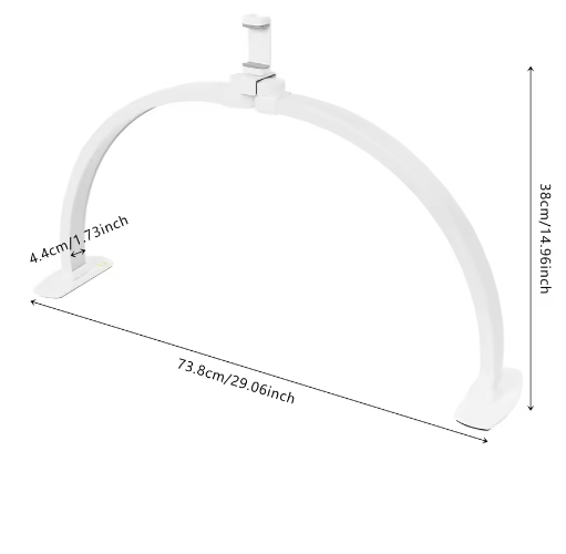 38W Halvemaan LED Lamp – Dimbare Studioverlichting 3000-6000K voor Nagelsalon en Make-up 73,8 x 38 cm