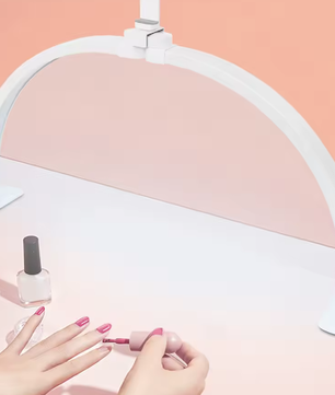 38W Halvemaan LED Lamp – Dimbare Studioverlichting 3000-6000K voor Nagelsalon en Make-up 73,8 x 38 cm