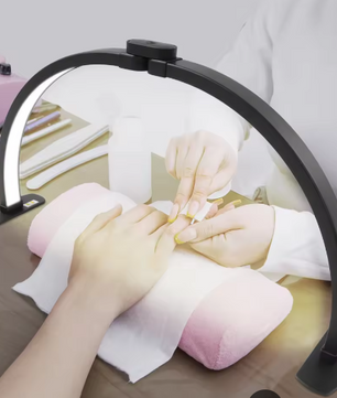 38W Halvemaan LED Lamp – Dimbare Studioverlichting 3000-6000K voor Nagelsalon en Make-up 73,8 x 38 cm