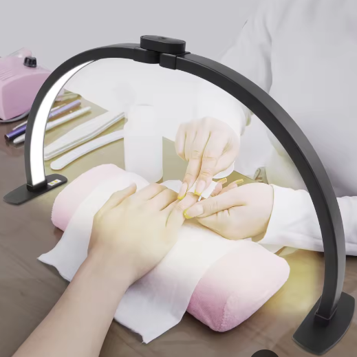 38W Halvemaan LED Lamp – Dimbare Studioverlichting 3000-6000K voor Nagelsalon en Make-up 73,8 x 38 cm