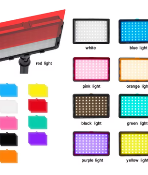 2-Pack LED Streaming Lights met Statief – Studio Videolamp Set met 9 Kleurenfilters