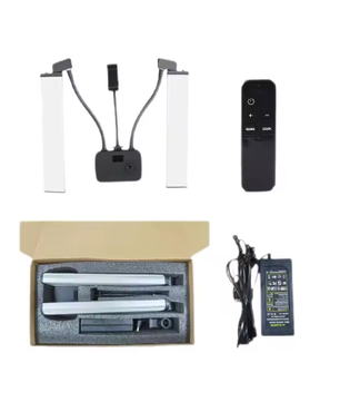 Opvouwbaar LED Lichtstatief met Dubbele Arm – Dimbaar met 3 Kleurtemperaturen voor Livestream en Fotografie