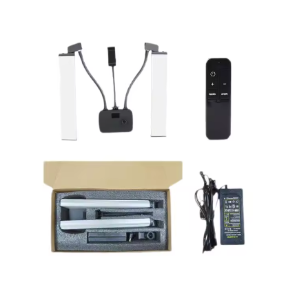 Opvouwbaar LED Lichtstatief met Dubbele Arm – Dimbaar met 3 Kleurtemperaturen voor Livestream en Fotografie