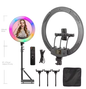 18 Inch 45 cm RGB Ringlicht met Statief – Dimbaar USB LED Selfie Lamp voor Fotostudio