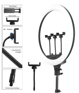 18 Inch 45 cm RGB Ringlicht met Statief – Dimbaar USB LED Selfie Lamp voor Fotostudio