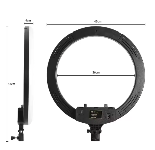 18 Inch 45 cm RGB Ringlicht met Statief – Dimbaar USB LED Selfie Lamp voor Fotostudio