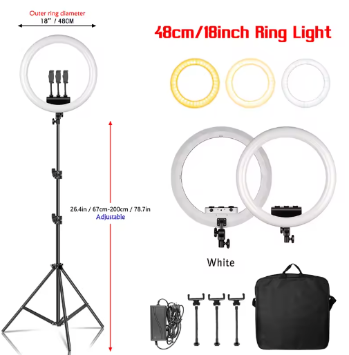 45 cm Ringlicht met Statief – USB Dimbare LED Selfie Lamp voor Fotografie Studio