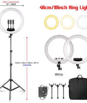 45 cm Ringlicht met Statief – USB Dimbare LED Selfie Lamp voor Fotografie Studio