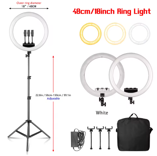 45 cm Ringlicht met Statief – USB Dimbare LED Selfie Lamp voor Fotografie Studio