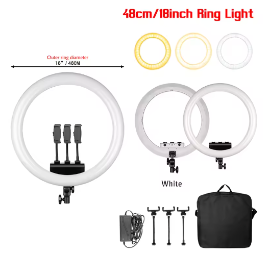 45 cm Ringlicht met Statief – USB Dimbare LED Selfie Lamp voor Fotografie Studio