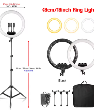 45 cm Ringlicht met Statief – USB Dimbare LED Selfie Lamp voor Fotografie Studio