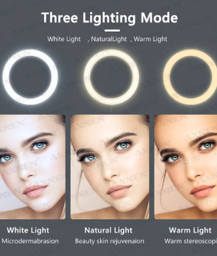 26 cm LED Ringlicht met Statief – Dimbare Selfie Lamp met Telefoonhouder