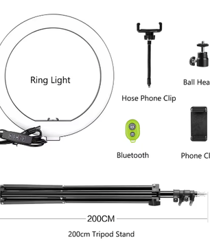 26 cm Ringlamp met Statief – USB Dimbare LED Selfie Lamp voor Fotografie Studio