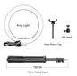 26 cm Ringlamp met Statief – USB Dimbare LED Selfie Lamp voor Fotografie Studio