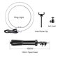26 cm Ringlamp met Statief – USB Dimbare LED Selfie Lamp voor Fotografie Studio