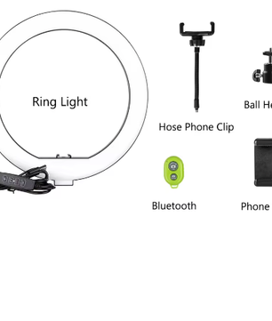 26 cm Ringlamp met Statief – USB Dimbare LED Selfie Lamp voor Fotografie Studio