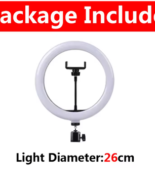 16/26/33 cm LED Selfie Ringlicht – Dimbare Fotografie Lamp met Statief voor Video en Live Streaming