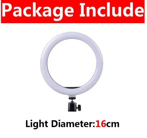 16/26/33 cm LED Selfie Ringlicht – Dimbare Fotografie Lamp met Statief voor Video en Live Streaming