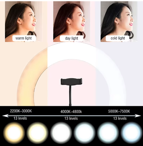 16/26/33 cm LED Selfie Ringlicht – Dimbare Fotografie Lamp met Statief voor Video en Live Streaming