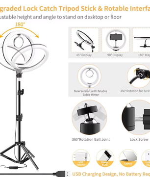 16/26/33 cm LED Selfie Ringlicht – Dimbare Fotografie Lamp met Statief voor Video en Live Streaming