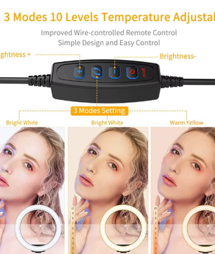16/26/33 cm LED Selfie Ringlicht – Dimbare Fotografie Lamp met Statief voor Video en Live Streaming
