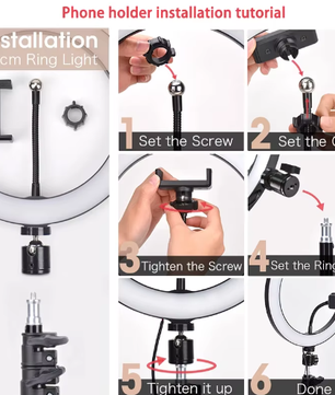 16/26/33 cm LED Selfie Ringlicht – Dimbare Fotografie Lamp met Statief voor Video en Live Streaming