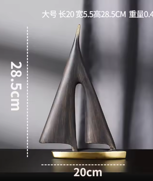 Gladde Zeilboot Ornament van Hars – Maritieme Woondecoratie voor Woonkamer en Bureau
