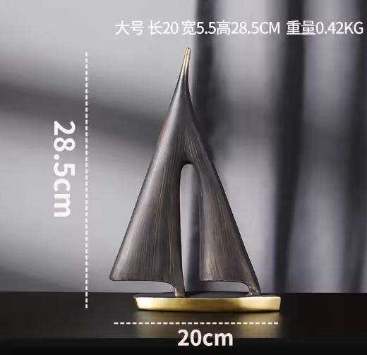 Gladde Zeilboot Ornament van Hars – Maritieme Woondecoratie voor Woonkamer en Bureau