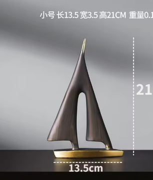 Gladde Zeilboot Ornament van Hars – Maritieme Woondecoratie voor Woonkamer en Bureau