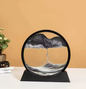 3D Zandlandschap Bewegende Zandkunst – Rond Glazen Drijfzand Schilderij met Vloeibaar Diepzee Effect