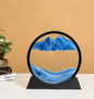 3D Zandlandschap Bewegende Zandkunst – Rond Glazen Drijfzand Schilderij met Vloeibaar Diepzee Effect