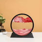 3D Zandlandschap Bewegende Zandkunst – Rond Glazen Drijfzand Schilderij met Vloeibaar Diepzee Effect