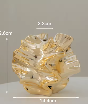 Minimalistische Keramische Koraal Vaas – Scandinavische Decoratieve Bloemenvaas voor Woonkamer, Kantoor en Tafel