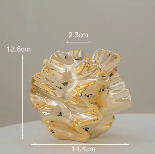 Minimalistische Keramische Koraal Vaas – Scandinavische Decoratieve Bloemenvaas voor Woonkamer, Kantoor en Tafel