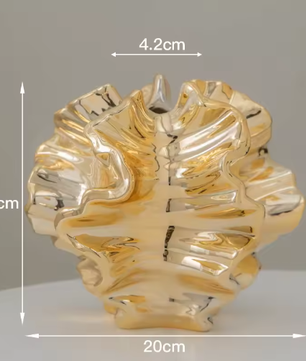 Minimalistische Keramische Koraal Vaas – Scandinavische Decoratieve Bloemenvaas voor Woonkamer, Kantoor en Tafel