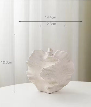 Minimalistische Keramische Koraal Vaas – Scandinavische Decoratieve Bloemenvaas voor Woonkamer, Kantoor en Tafel