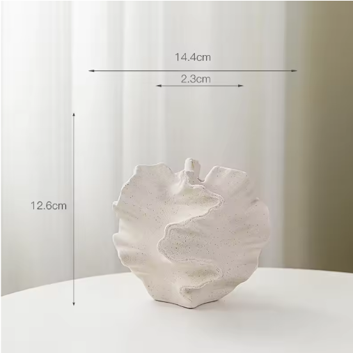 Minimalistische Keramische Koraal Vaas – Scandinavische Decoratieve Bloemenvaas voor Woonkamer, Kantoor en Tafel