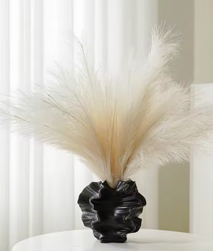 Minimalistische Keramische Koraal Vaas – Scandinavische Decoratieve Bloemenvaas voor Woonkamer, Kantoor en Tafel