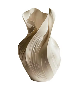 Scandinavische Keramische Vaas 17,5 cm – Abstract Gras Design Decoratieve Bloemenvaas voor Woonkamer en Bureau