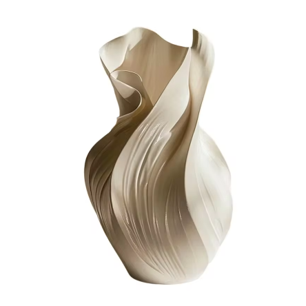 Scandinavische Keramische Vaas 17,5 cm – Abstract Gras Design Decoratieve Bloemenvaas voor Woonkamer en Bureau