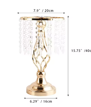 Set van 10 Gouden Kristallen Bloemenvazen – Elegante Metalen Centerpieces voor Bruiloft en Tafeldecoratie
