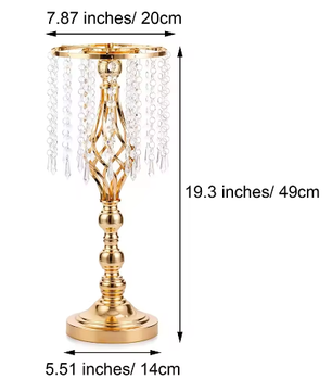 Set van 10 Gouden Kristallen Bloemenvazen – Elegante Metalen Centerpieces voor Bruiloft en Tafeldecoratie