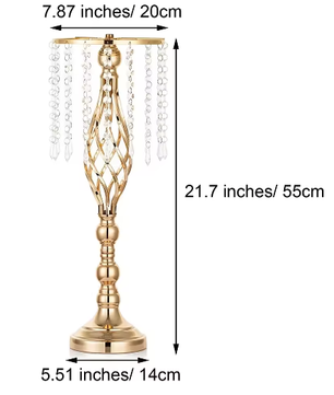 Set van 10 Gouden Kristallen Bloemenvazen – Elegante Metalen Centerpieces voor Bruiloft en Tafeldecoratie