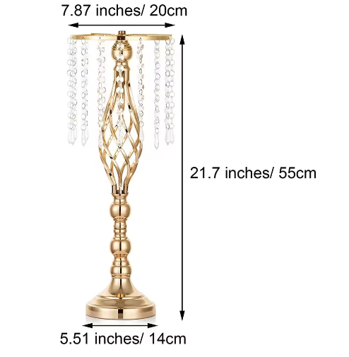 Set van 10 Gouden Kristallen Bloemenvazen – Elegante Metalen Centerpieces voor Bruiloft en Tafeldecoratie