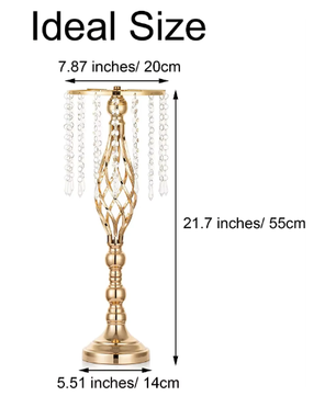 Set van 10 Gouden Kristallen Bloemenvazen – Elegante Metalen Centerpieces voor Bruiloft en Tafeldecoratie