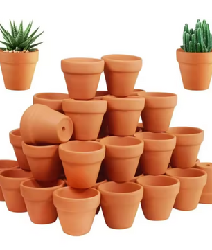 Set van 50 Mini Terracotta Bloempotten – Kleine Kleipotten met Drainagegaten voor Vetplanten en Cactussen