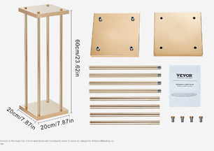 Gouden Metalen Bloemenkolom – Geometrische Bruiloft Centerpiece Standaard voor Bloemstukken