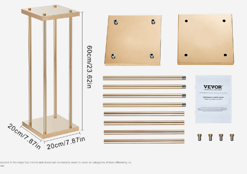 Gouden Metalen Bloemenkolom – Geometrische Bruiloft Centerpiece Standaard voor Bloemstukken