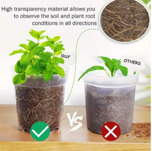 72-Delige Set Transparante Kweekpotten met Dienbladen en Plantenlabels – Plastic Zaai- en Kweekpotten met Drainage
