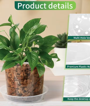 72-Delige Set Transparante Kweekpotten met Dienbladen en Plantenlabels – Plastic Zaai- en Kweekpotten met Drainage